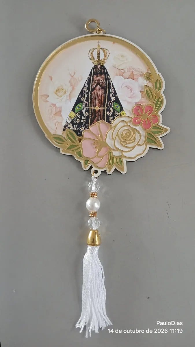 Adorno floral redondo-Nossa Senhora Aparecida - Foto 3