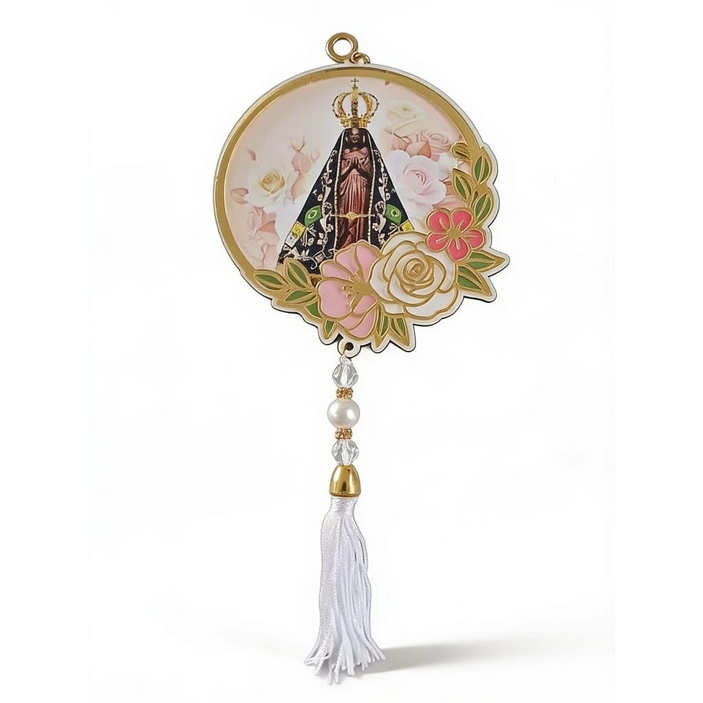Adorno floral redondo-Nossa Senhora Aparecida - Foto 2