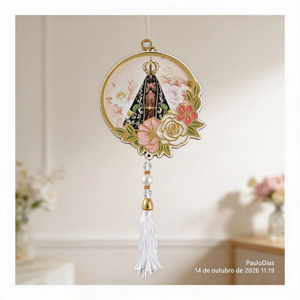 Adorno floral redondo-Nossa Senhora Aparecida - Foto 1