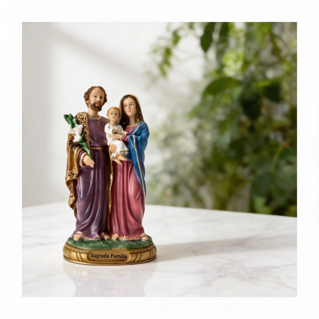 Imagem de Resina 20Cm - Sagrada Família - Base redonda - Modelo 01 - Foto 2